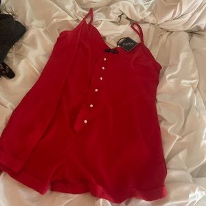 Red romper; brand new with tags